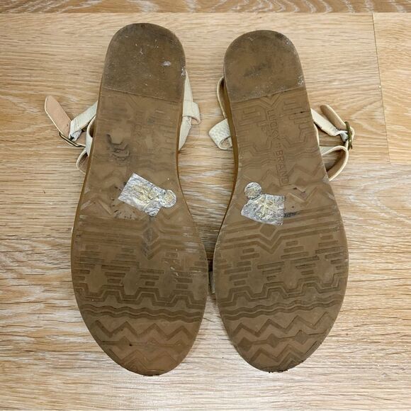 Lucky Brand Hecilia Leather Wedge Strappy Sandals - Picture 10 of 12